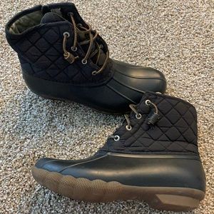 Sperry Topsider Duck Boots in black